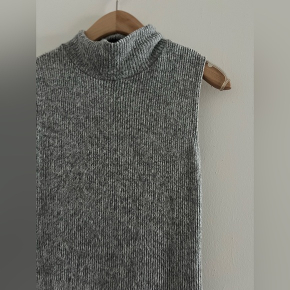Antistar Gray Stretch Sweater Ribbed Sleeveless Dress Sz XS - Picture 3 of 3